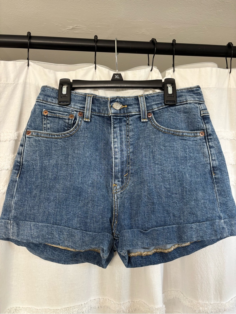 Levi’s Classic Blue Denim Mom Shorts